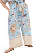 City Chic Postcard Print Pants
