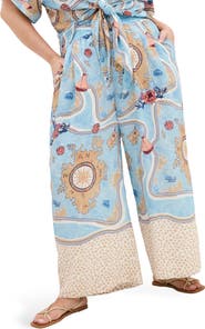 City Chic Postcard Print Pants