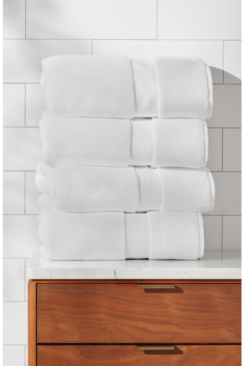 Organic Hydrocotton Set of 4 Bath Towels $140 Value, Alternate, color, WHITE