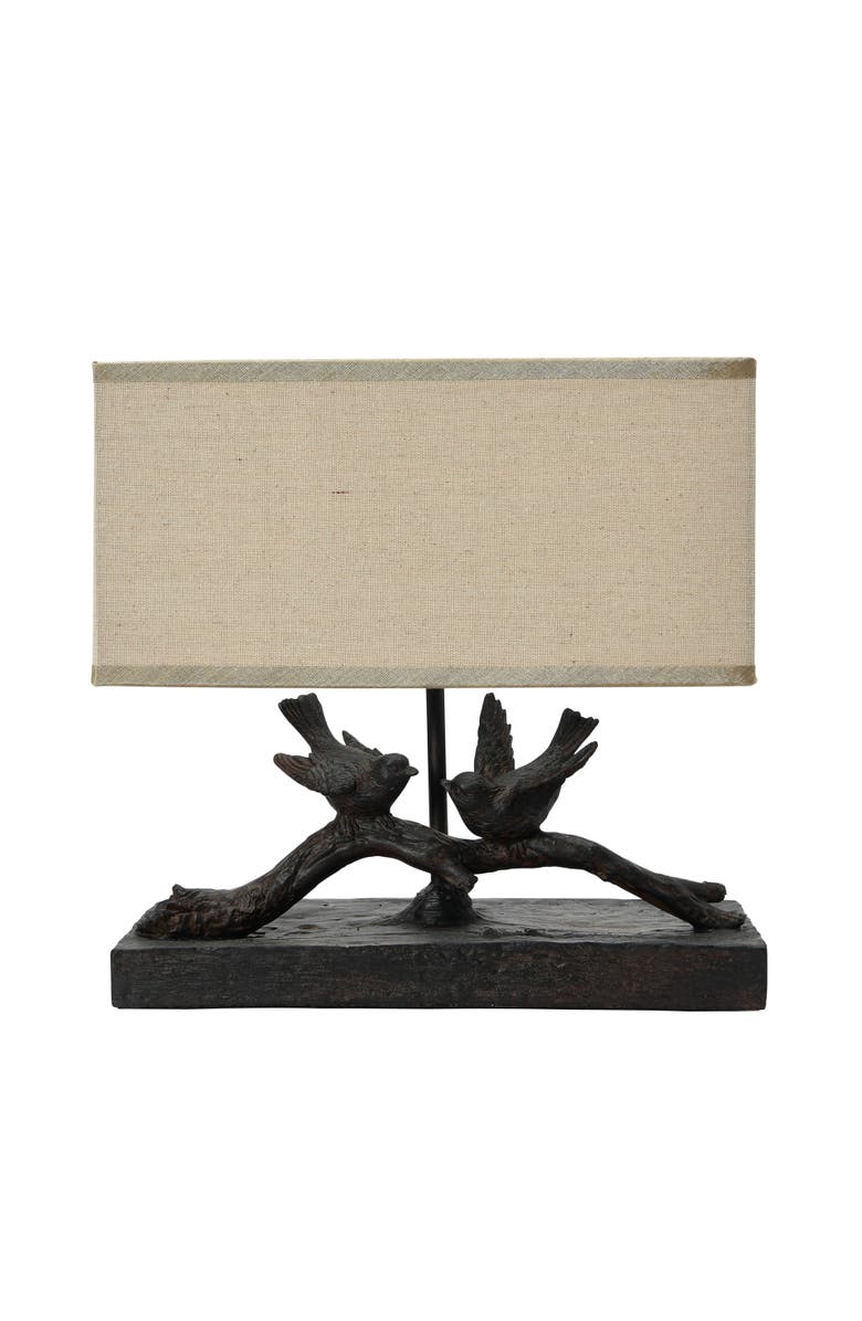 Storied Home Bird Table Lamp with Shade, Main, color, Bronze