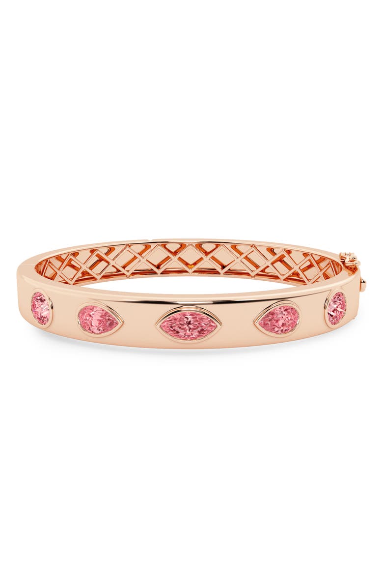 HauteCarat Pink Lab Grown Diamond Bangle, Main, color, 18K Rose Gold