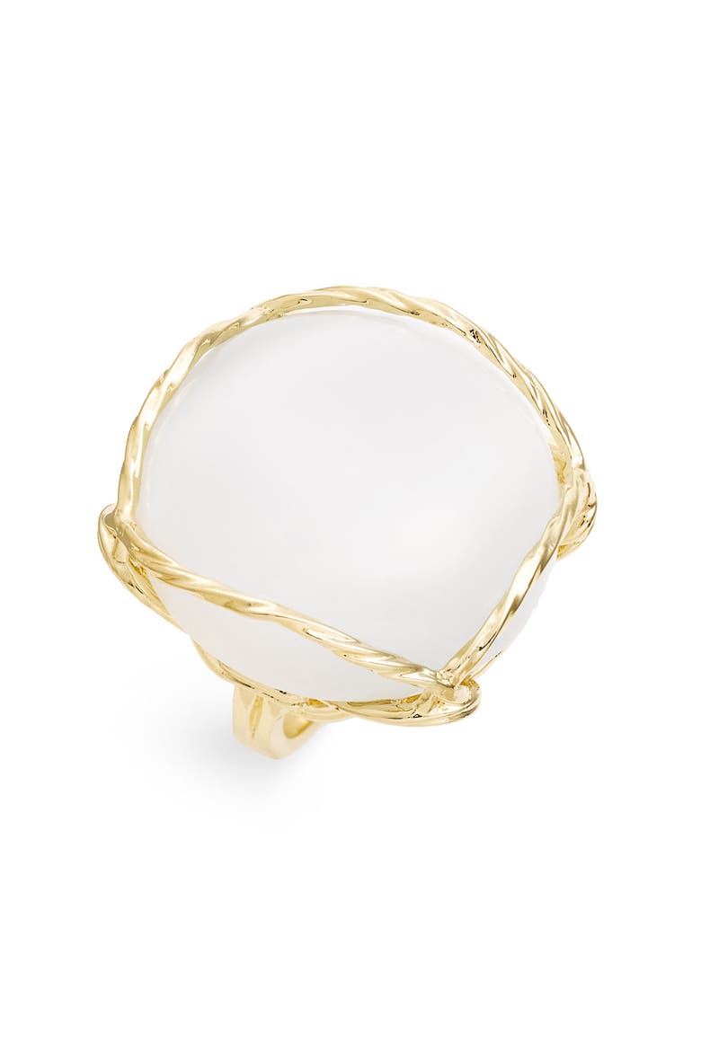 Round Cat's Eye Ring, Main, color, WHITE