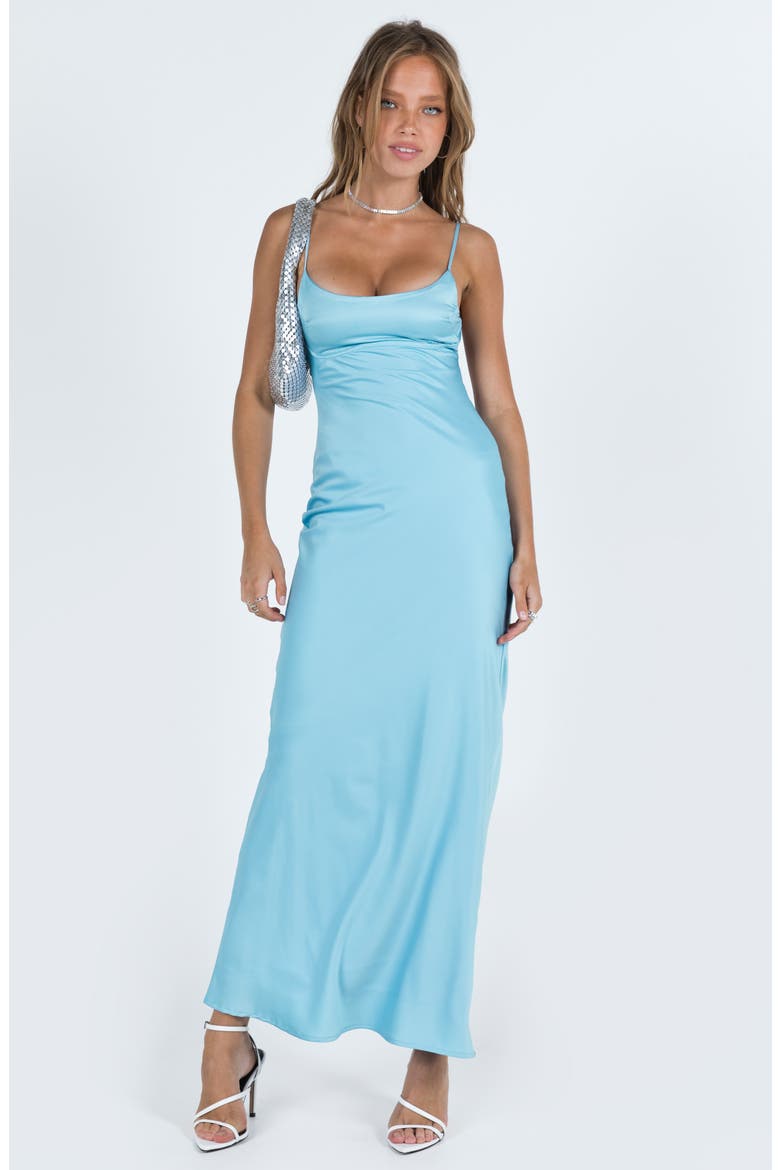 Ravia Satin Maxi Slipdress, Alternate, color, BLUE