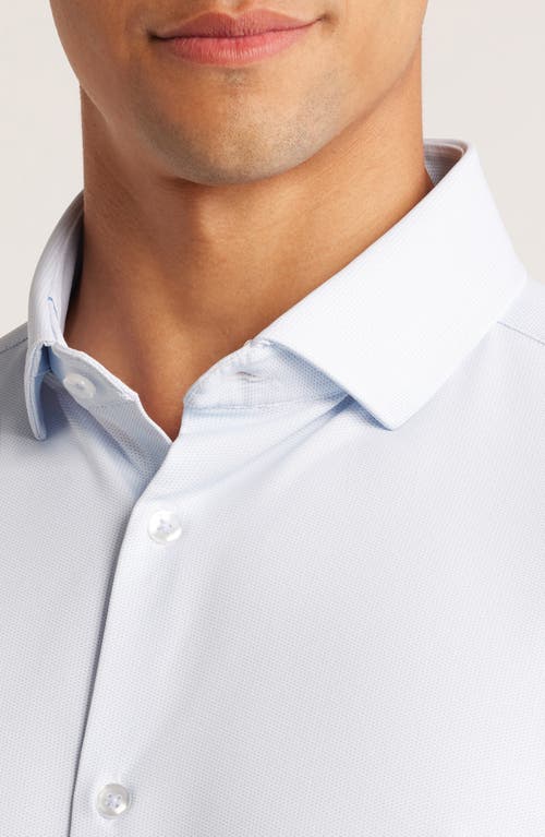 Stone Rose Techno Stretch Solid Performance Button-up Shirt In Lt. Blue