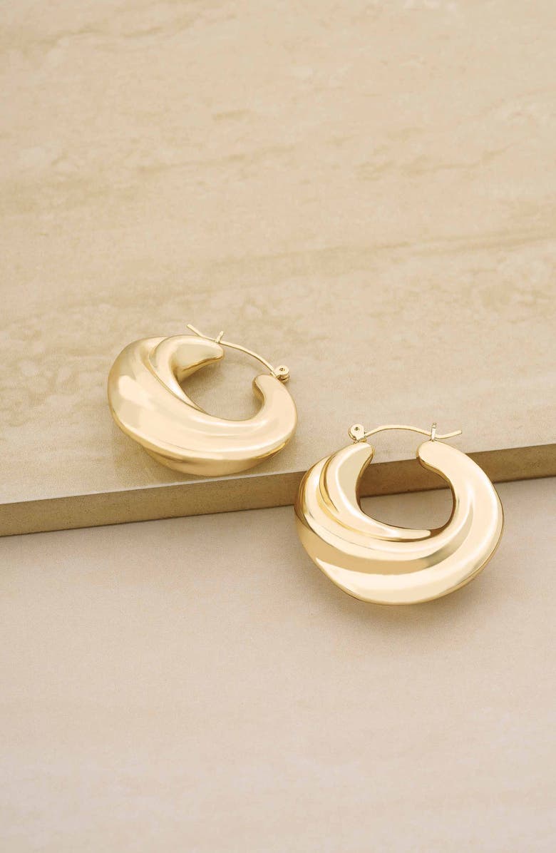 Ettika Crescent Swirl Hoop Earrings, Alternate, color,