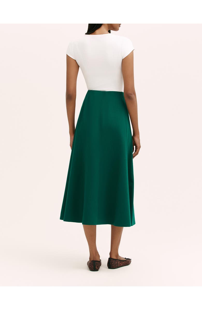 Finery London Mae Ponte Jersey Midi Skirt, Alternate, color, Bottle Green