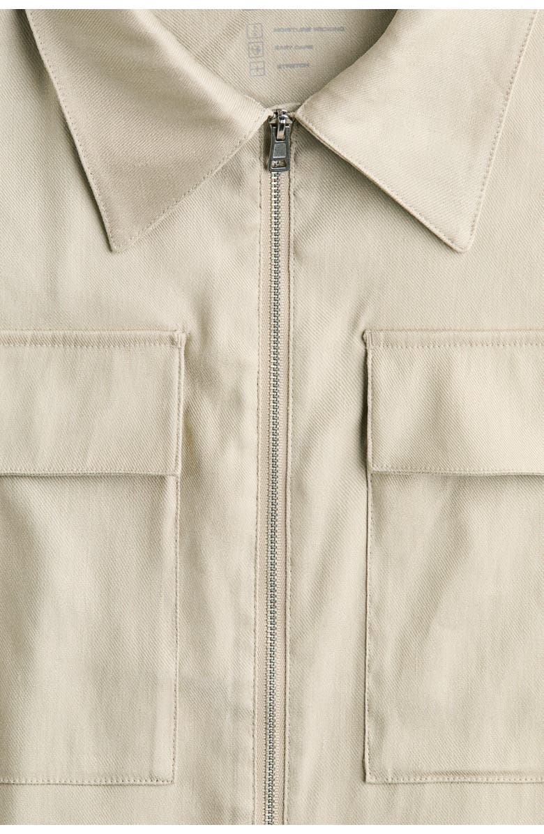 H&M Regular Fit Linen-blend Overshirt, Alternate, color, Light Beige