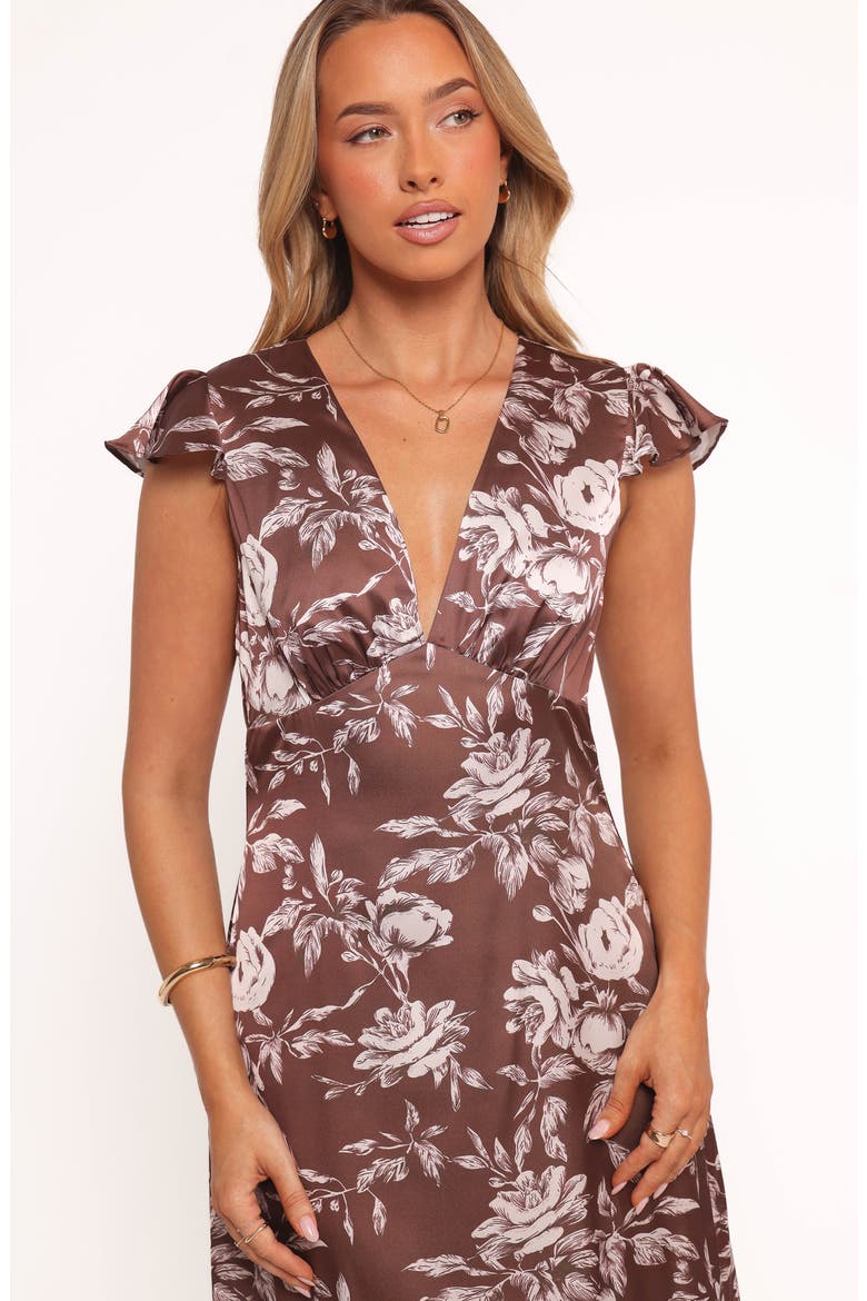 Solara Floral Maxi Dress, Alternate, color, BROWN FLORAL PRINT