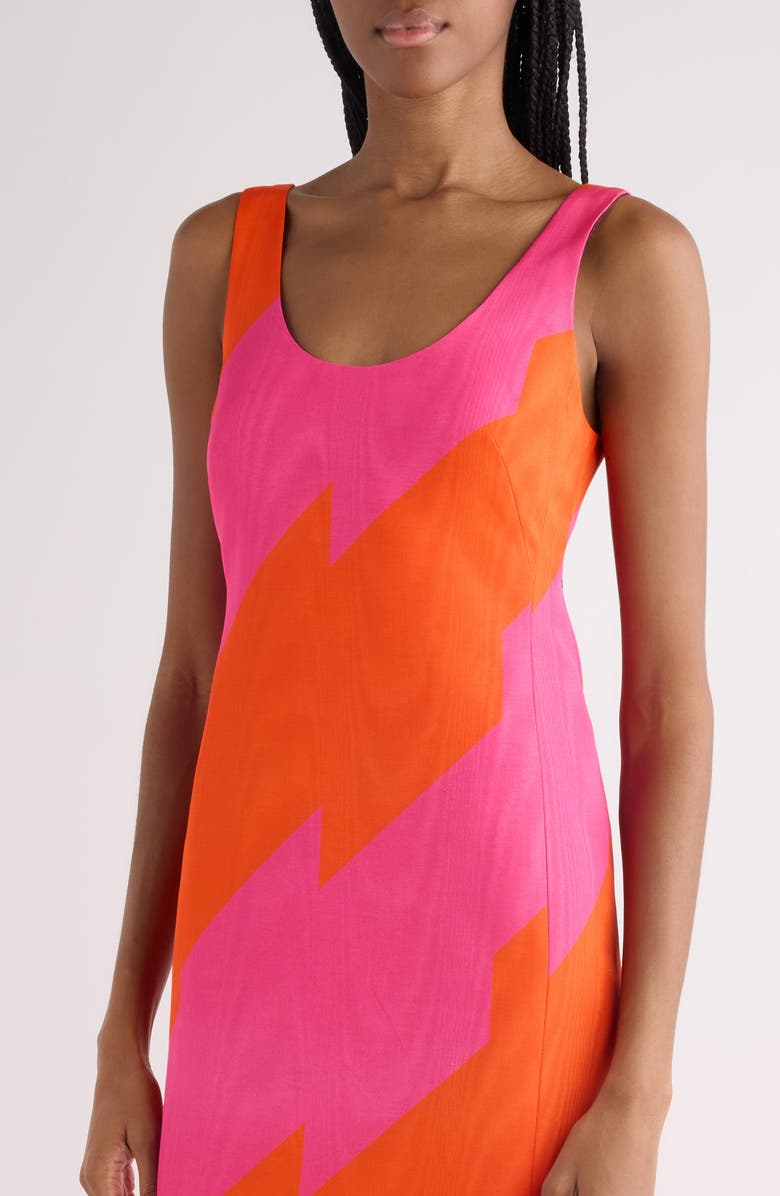 Dries Van Noten Debant Broken Stripe Moiré Sheath Dress, Alternate, color, Fuchsia