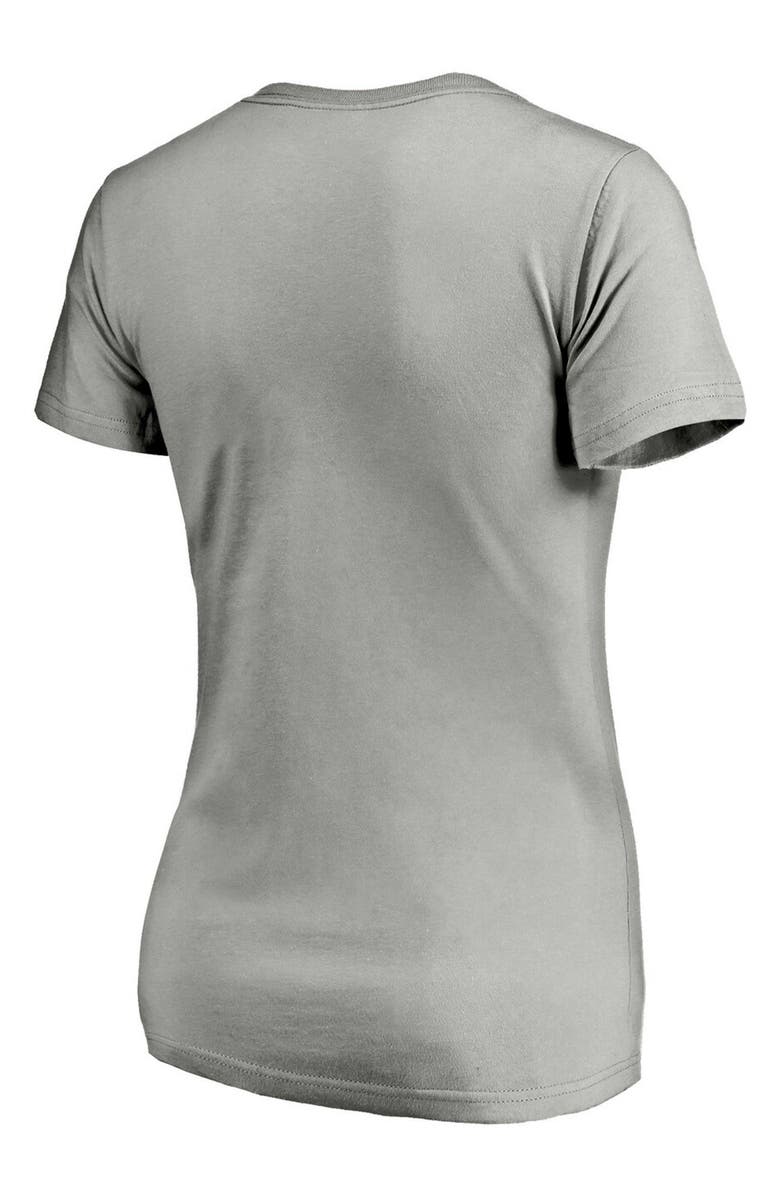 FANATICS Women's Fanatics Branded Heathered Gray Los Angeles Dodgers Team Logo Lockup V-Neck T-Shirt, Alternate, color, 