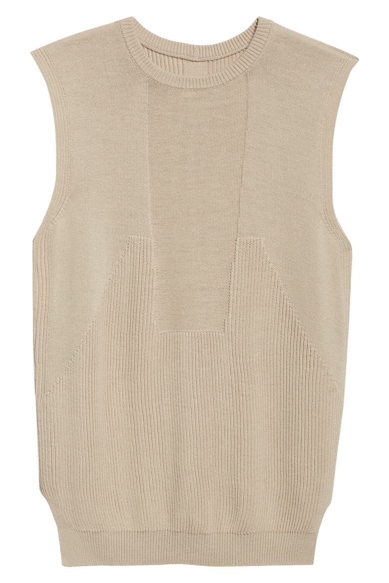 Virgin Wool Rib Sweater Tank, Alternate, color, SAND