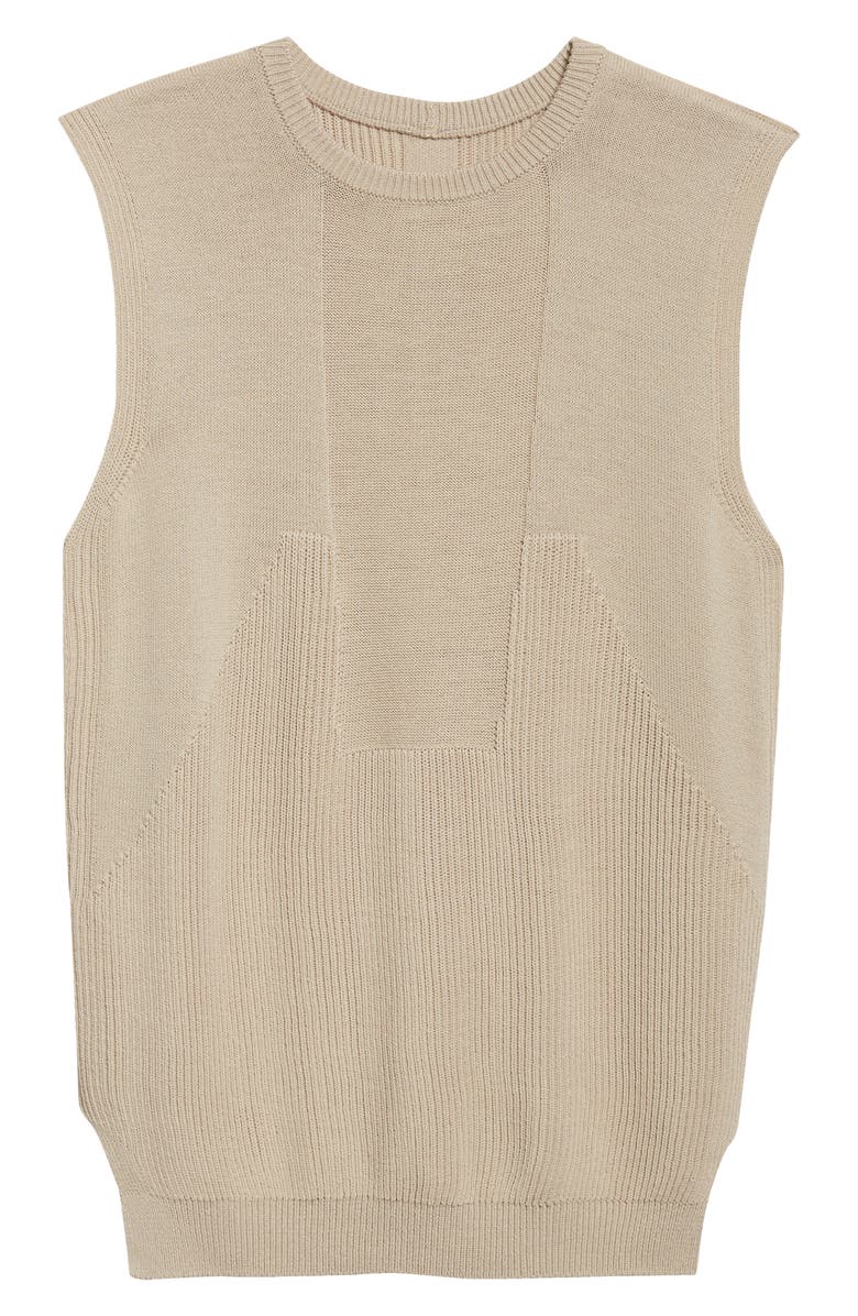 Rick Owens Virgin Wool Rib Sweater Tank, Main, color, Sand