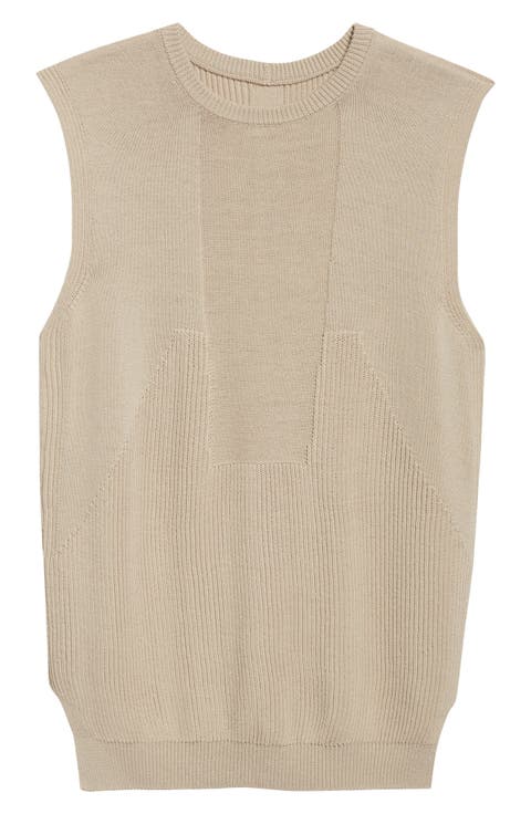 Virgin Wool Rib Sweater Tank
