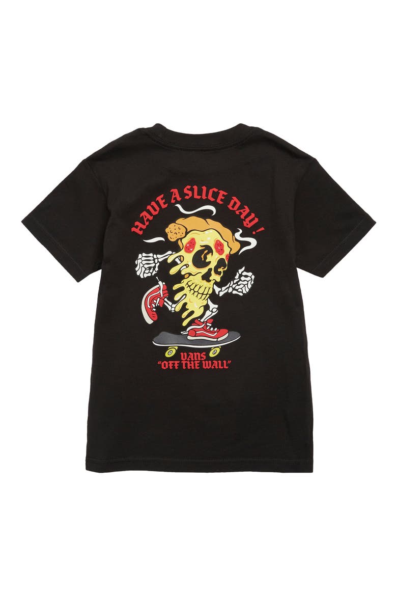 Kids' Pizza Skull Graphic T-Shirt, Alternate, color, BLACK