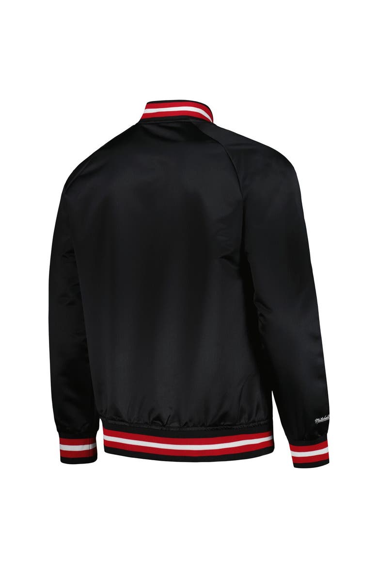 Men's Mitchell & Ness Black Miami Heat Hardwood Classics  Throwback Wordmark Raglan Full-Snap Jacket, Alternate, color, Black