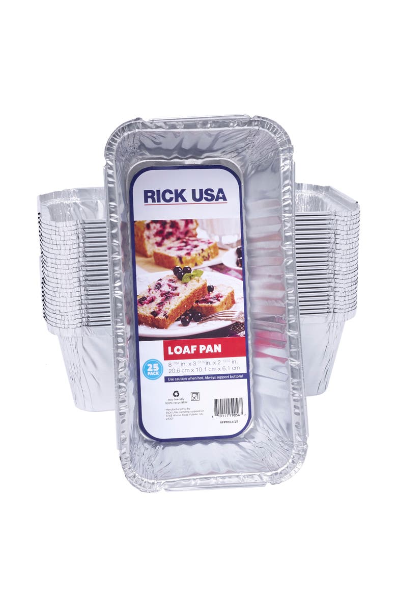 RICK USA 8 Inch Aluminum Loaf Pan, 25 Pack, Main, color, 