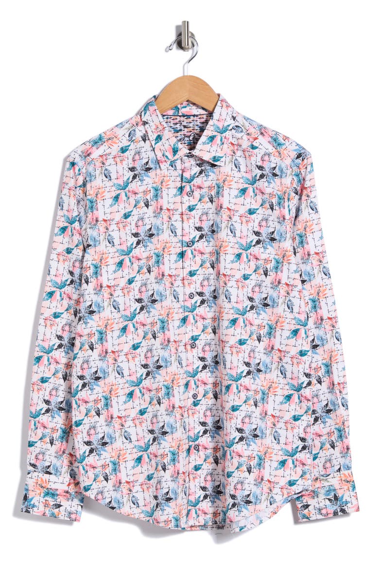 Spargo Floral Print Long Sleeve Cotton Shirt, Alternate, color, MULTI