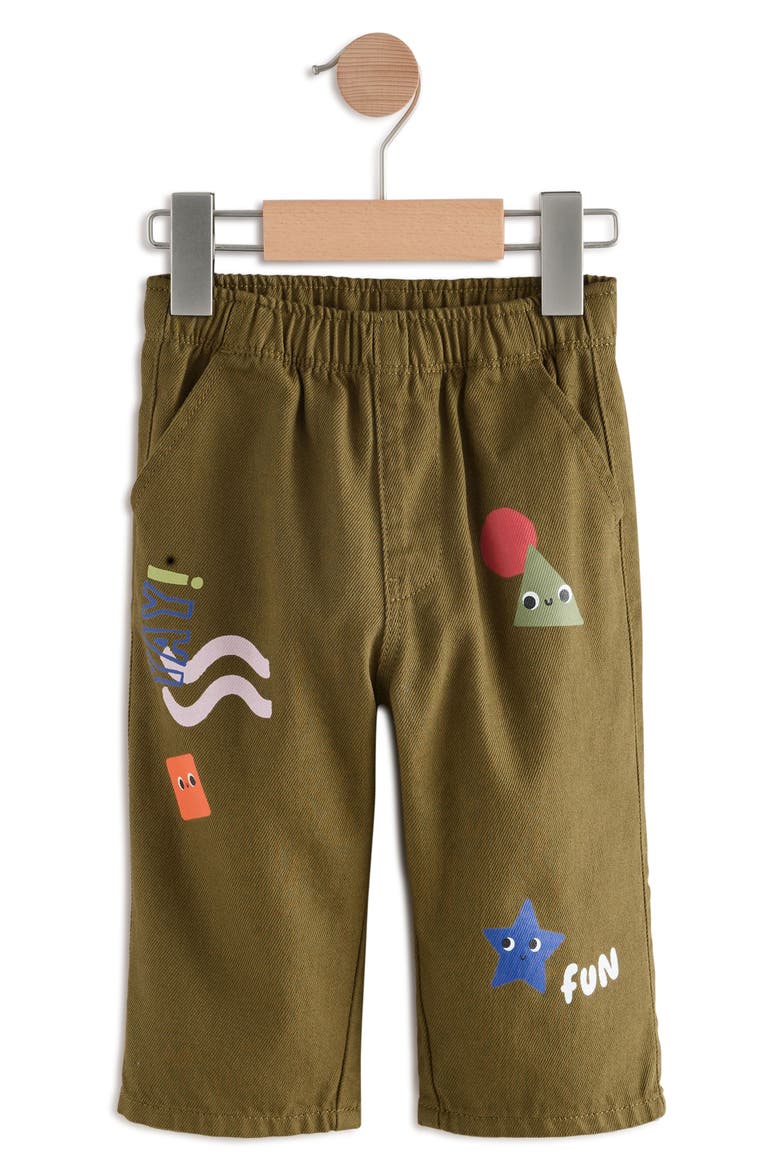Kids' Geometric Cotton Twill Graphic Pants, Main, color, GREEN