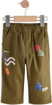 NEXT Kids' Geometric Cotton Twill Graphic Pants