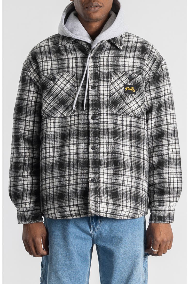 Quilted Plaid Overshirt, Main, color, BLUE