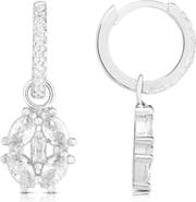 SPHERA MILANO Cubic Zirconia Drop Huggie Hoop Earrings