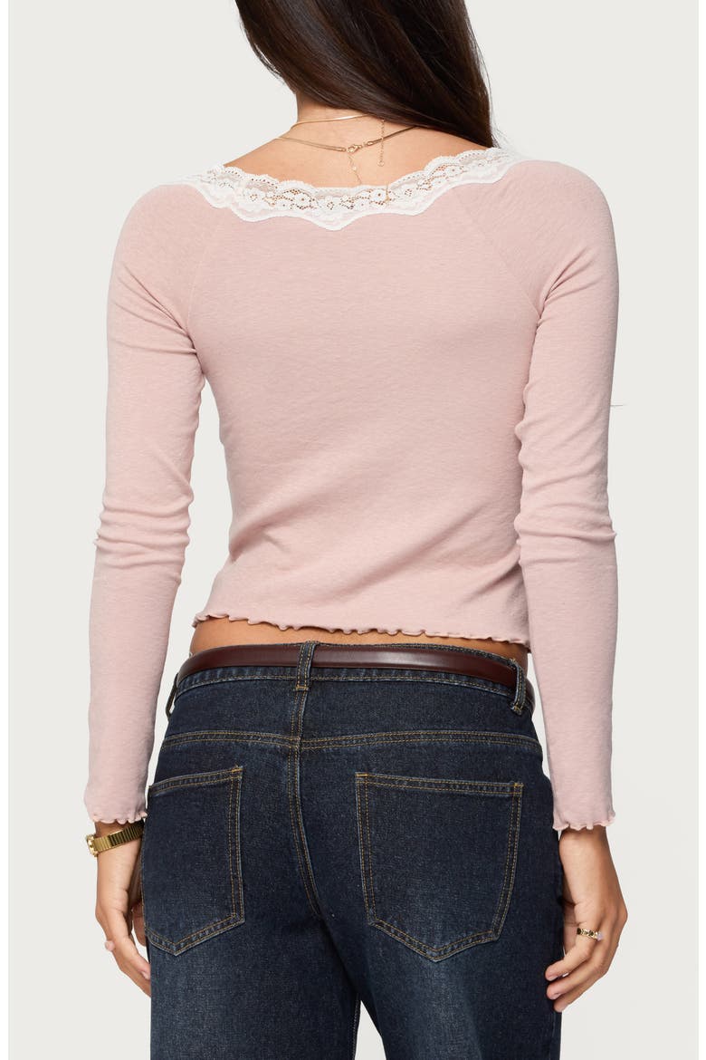 Emmery Lacey Boat Neck Crop Top, Alternate, color, MAUVE