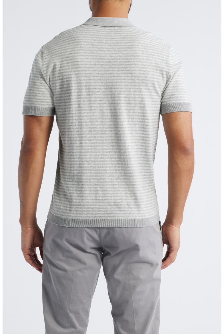 Hayden Stripe Johnny Collar Polo, Alternate, color, HEATHER GREY STRIPE