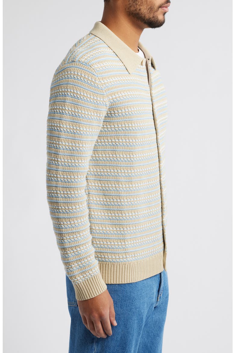 Jackie 6636 Stripe Organic Cotton Cardigan, Alternate, color, WHITE PEPPER