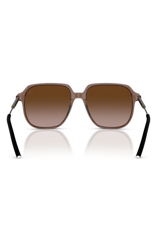 Moncler 54mm Pilot Sunglasses In Shiny Transparent Brown