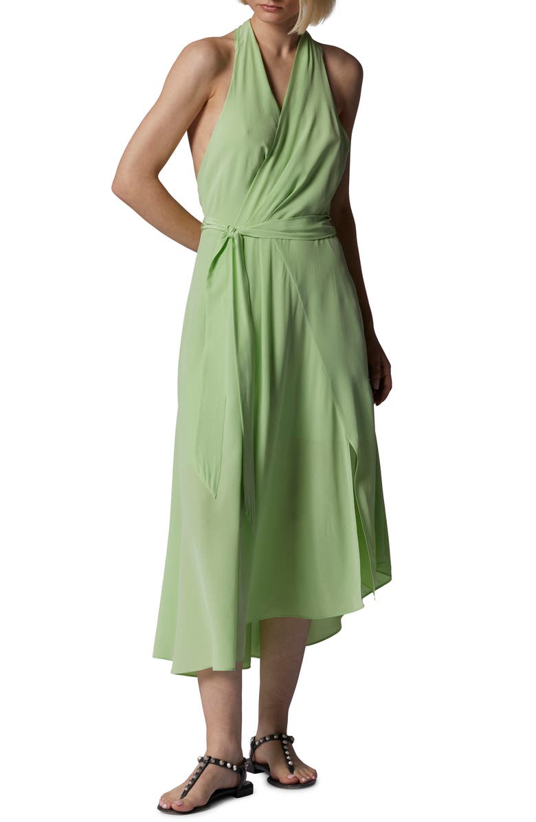 Equipment Alejandra Halter Silk Maxi Dress, Main, color, Pistachio Green
