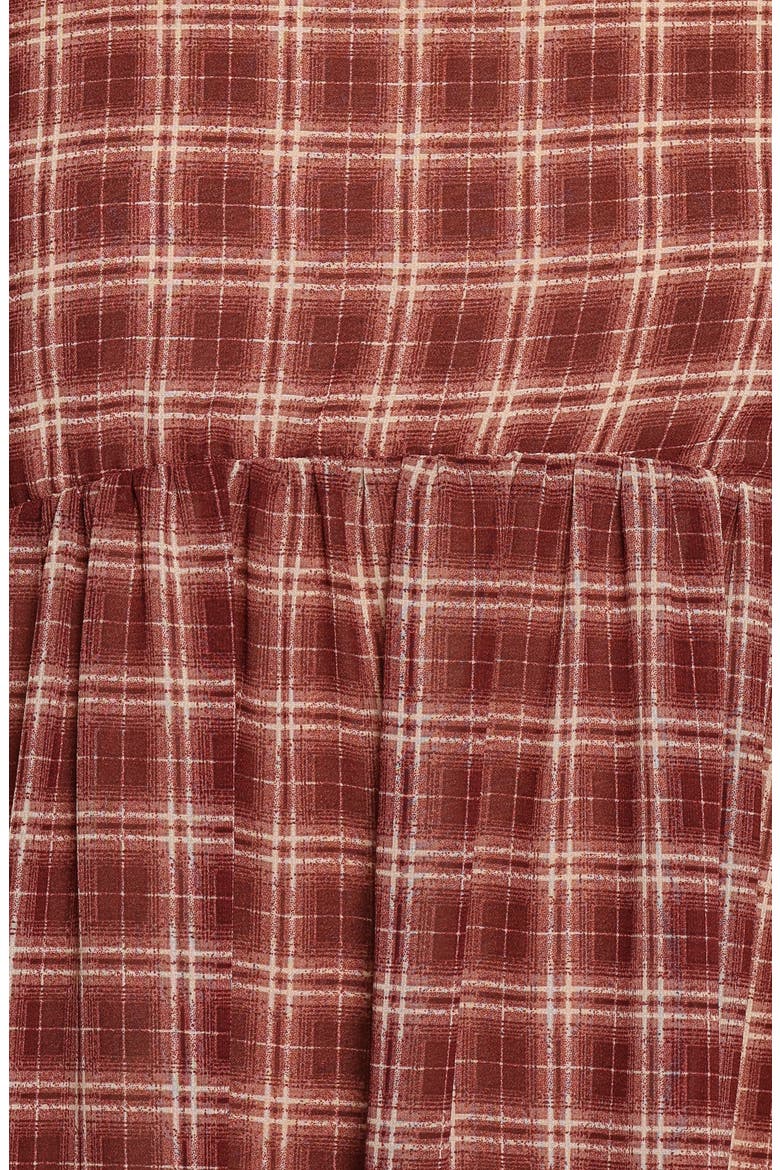 Micaela Long Sleeve Minidress, Alternate, color, BURGUNDY PLAID