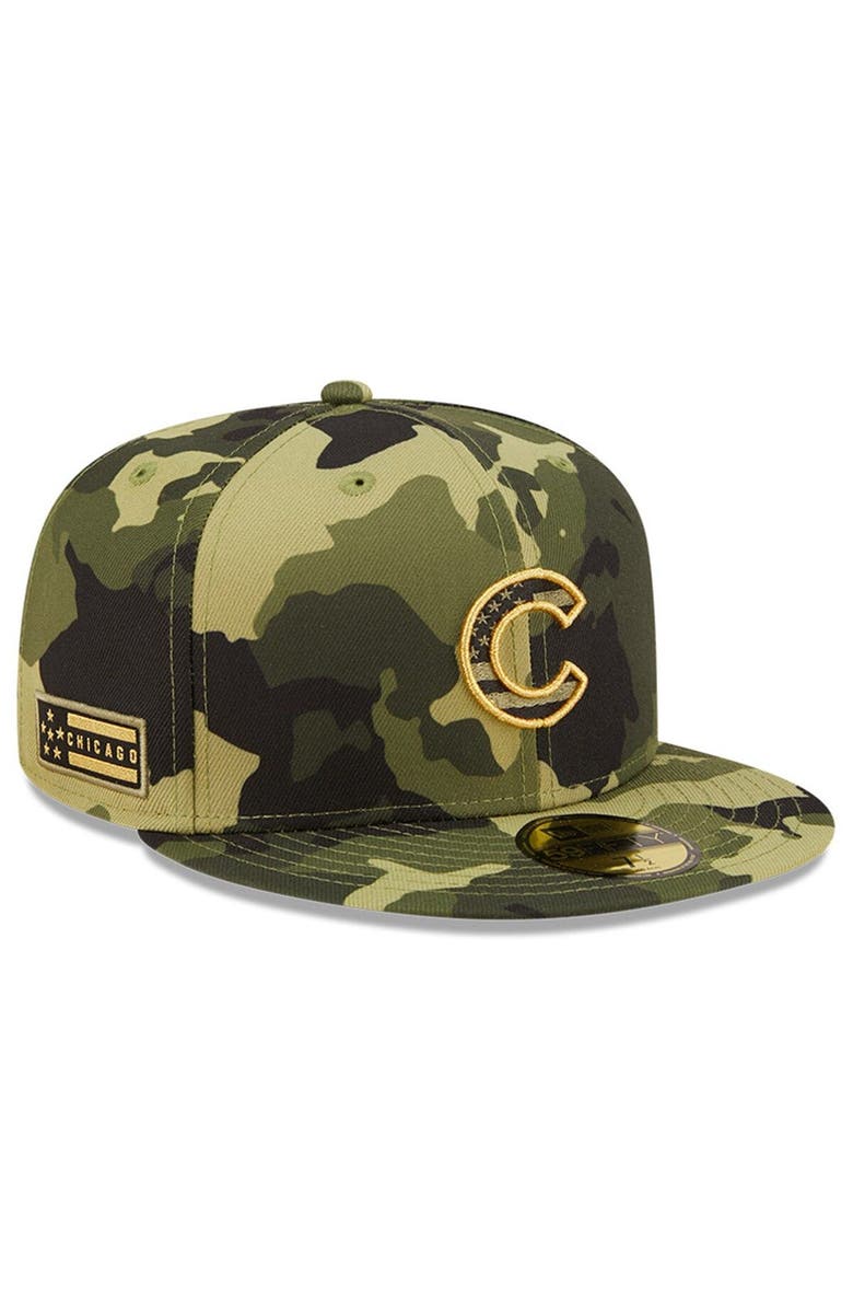 New Era Men's New Era Camo Chicago Cubs 2022 Armed Forces Day On-Field 59FIFTY Fitted Hat, Main, color, 