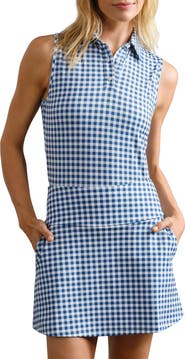 Rhone Court Gingham Sleeveless Polo
