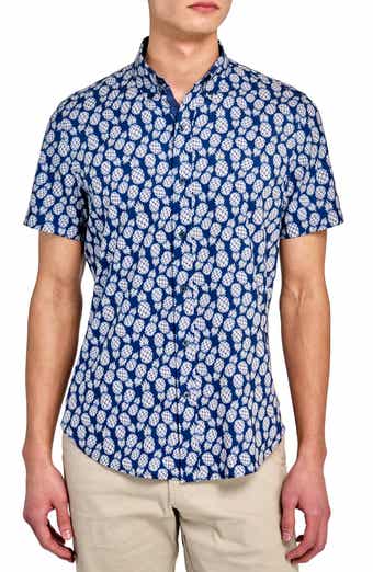 CONSTRUCT Slim Fit 4-Way Stretch Short Sleeve Button-Up Shirt