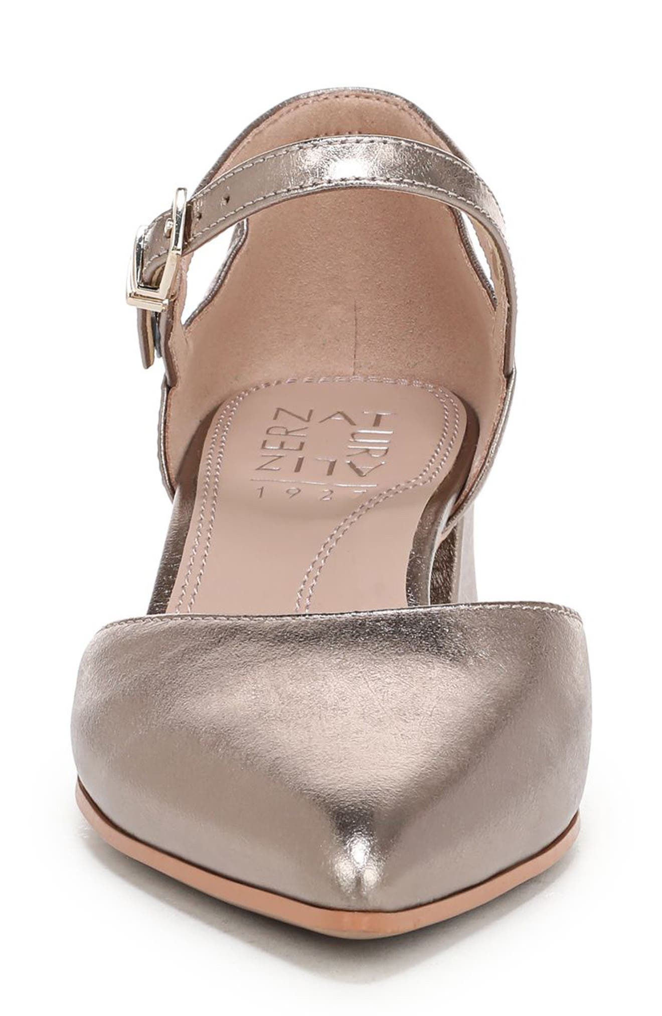 Maddox Ankle Strap Pointed Toe Pump, Alternate, color, PATINA PEWTER