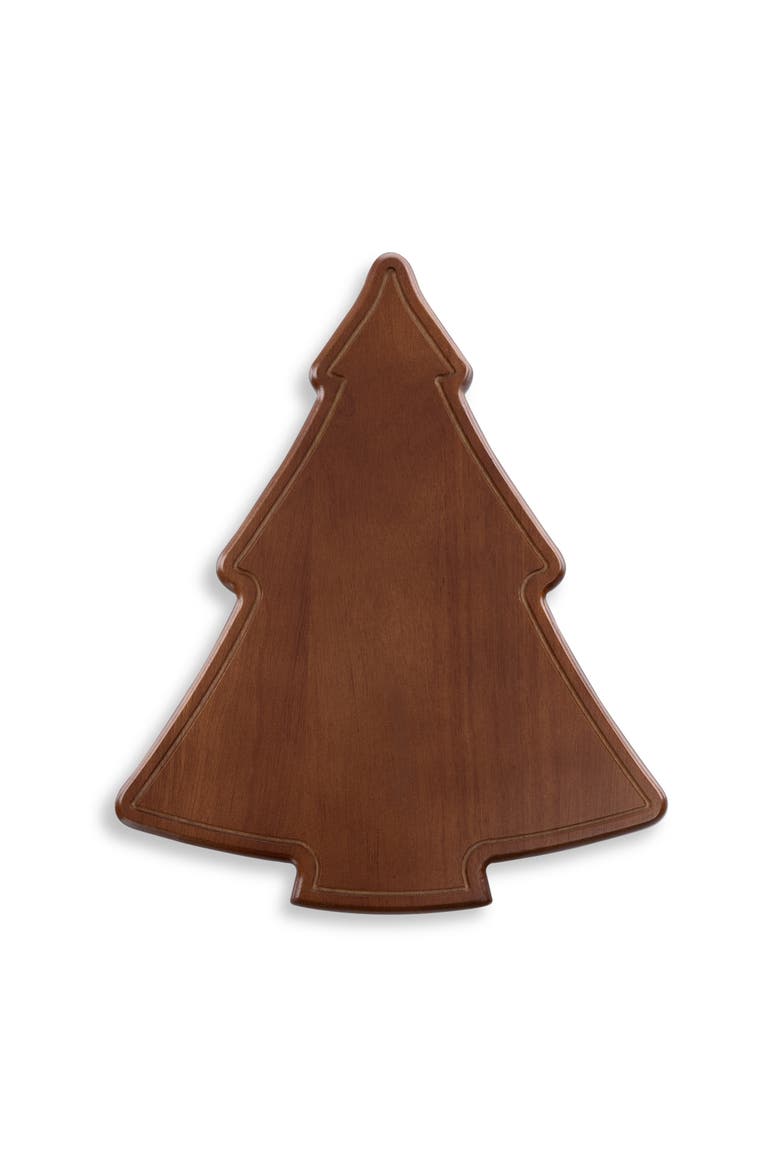 Christmas Tree Sectioned Serving Tray, Alternate, color, Stained Parawood