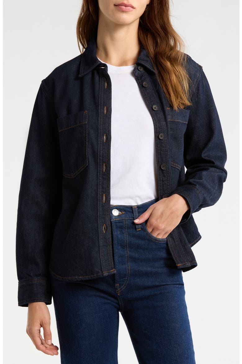 The Polished Denim Button-Up Shirt, Alternate, color, RINSE