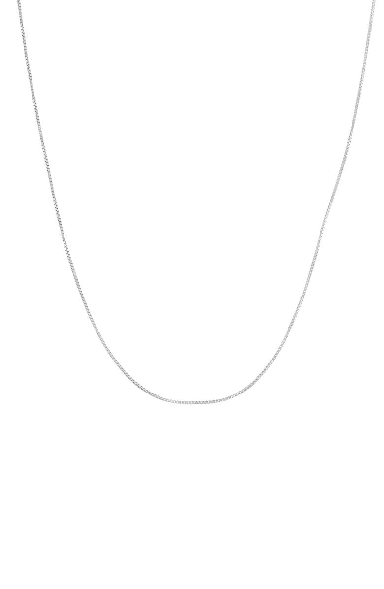 FUZION CREATIONS 10K Gold Box Chain Necklace, Main, color, White Gold