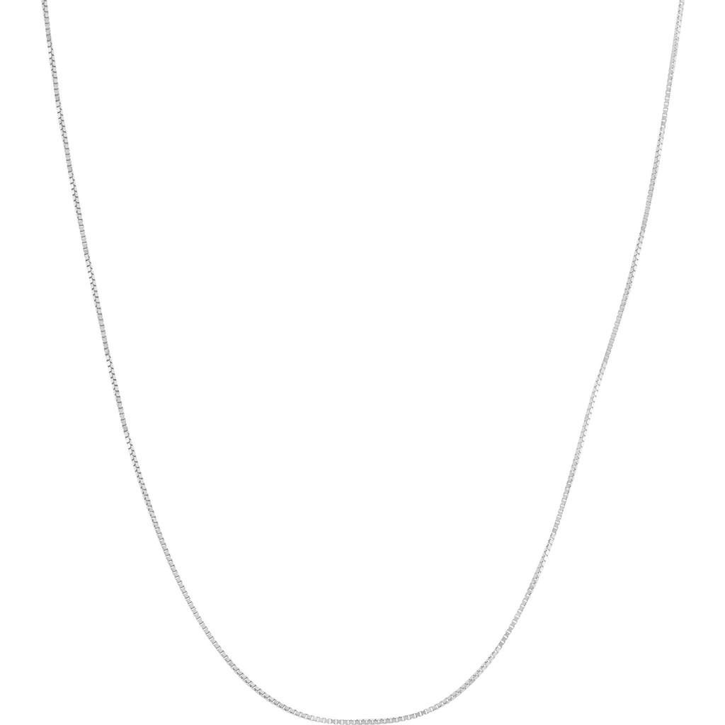 Fuzion Creations 10k Gold Box Chain Necklace In White Gold
