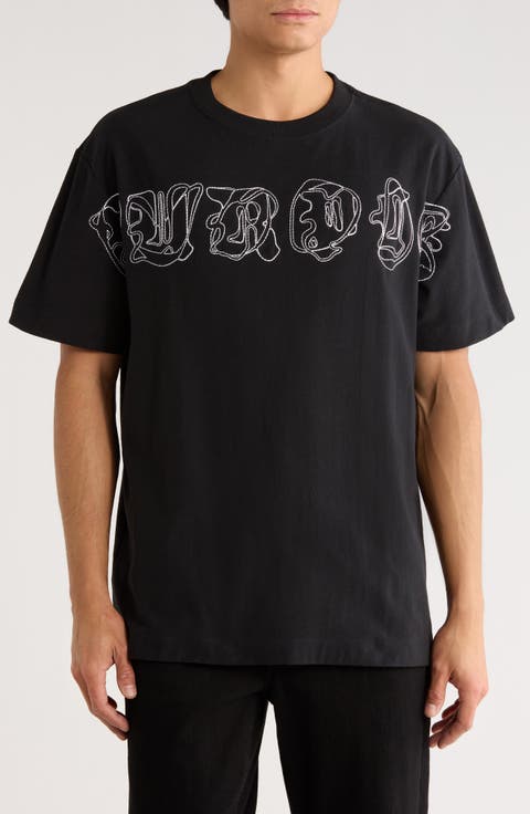 Embroidered Logo Textured Jersey T-Shirt