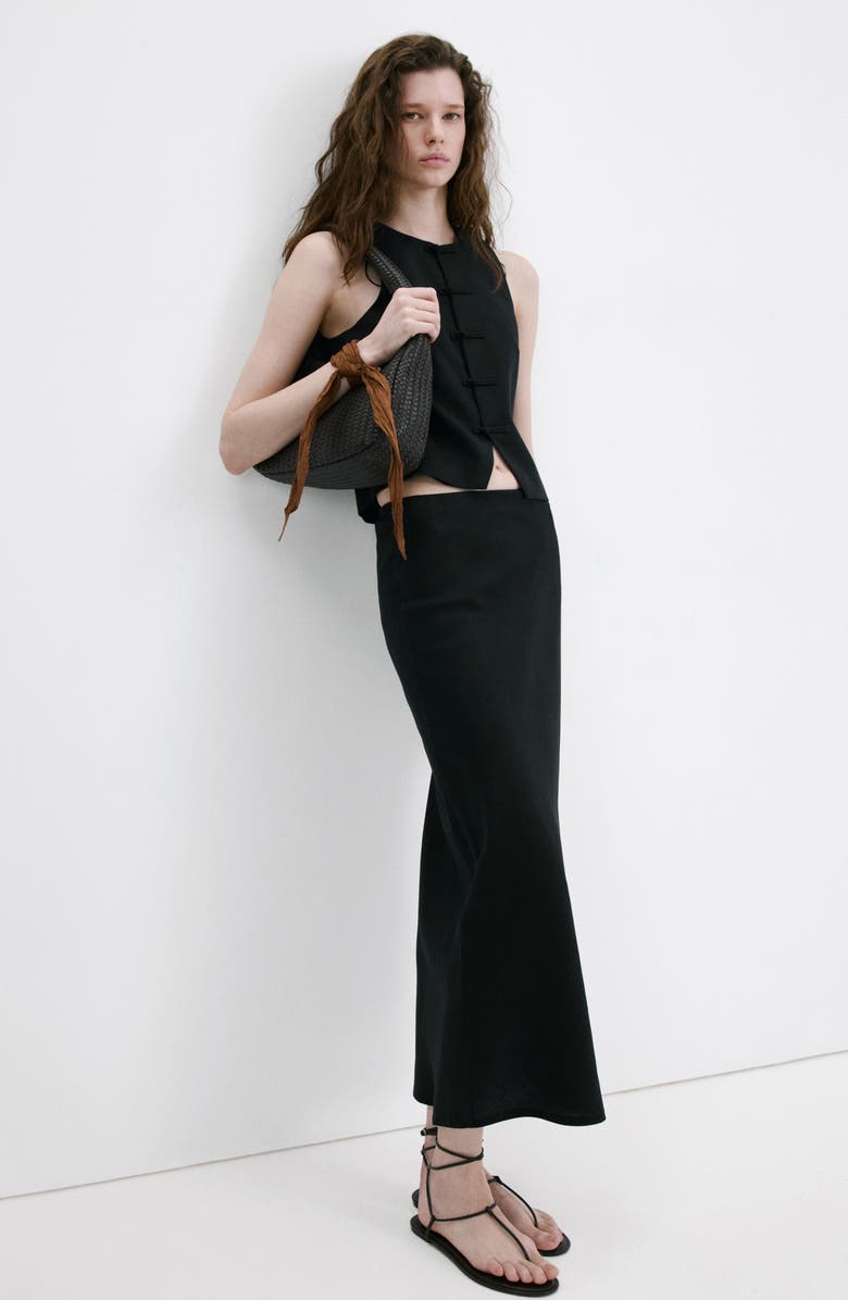 MANGO Straight Midi Skirt, Alternate, color, Black