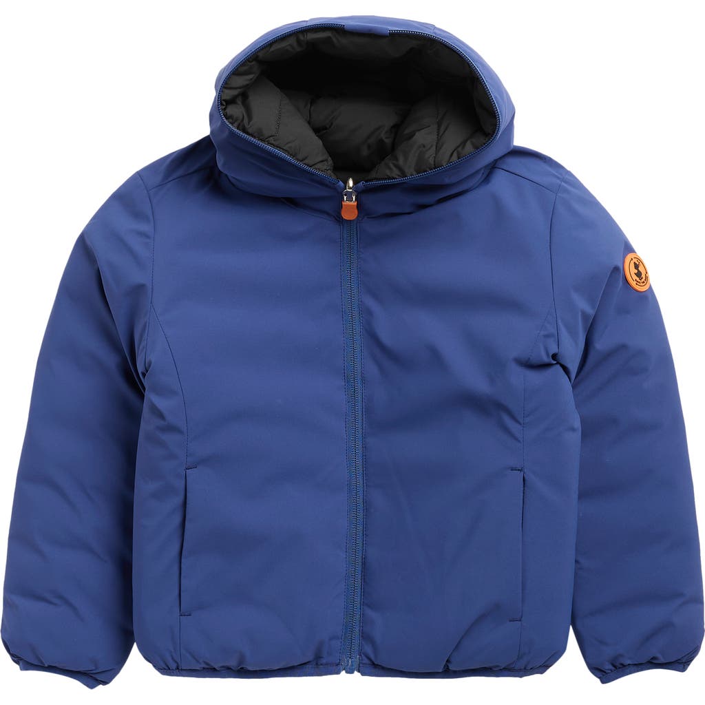 Save The Duck Kids' Oliver Hooded Puffer Jacket In Blue