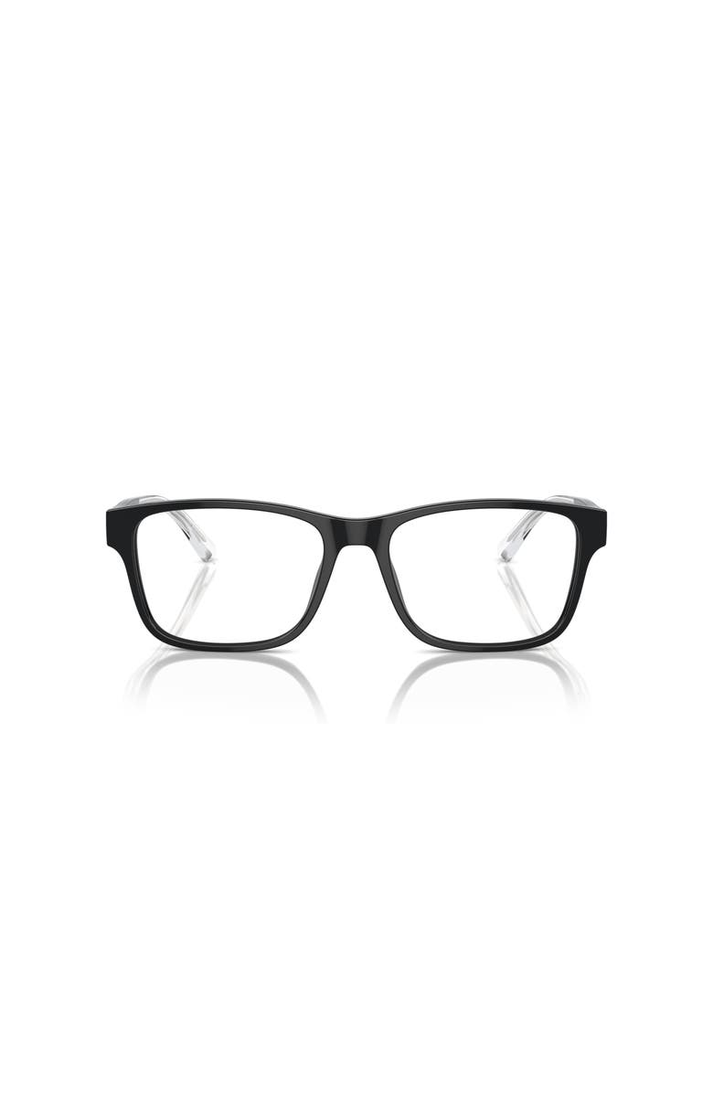 Emporio Armani 53mm Rectangle optical glasses, Alternate, color, Black