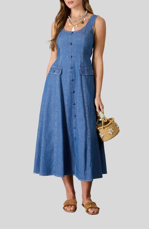Sleeveless Denim Maxi Dress