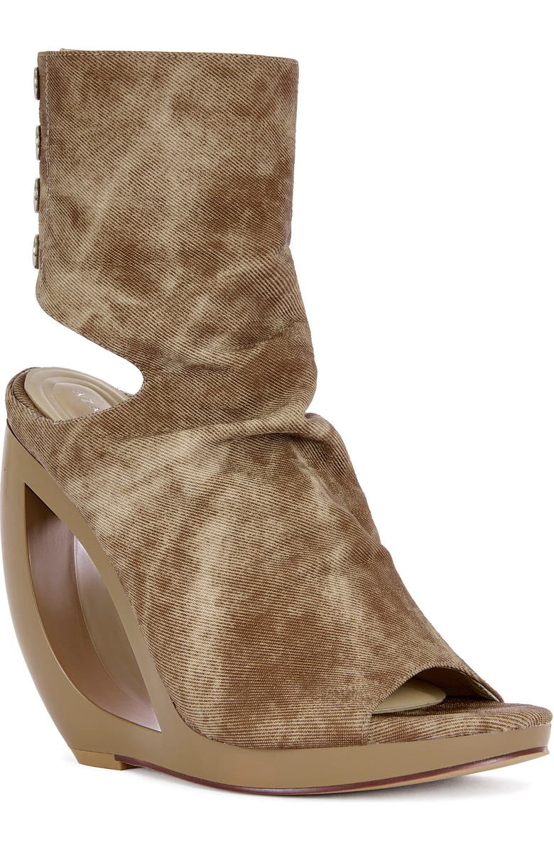 AZALEA WANG CIRCOS-BLACK WEDGE SANDAL BOOTIE - BLACK / 9 / WEDGE, Alternate, color, Brown