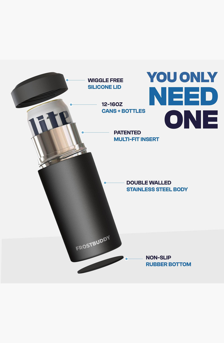 Frost Buddy Universal Buddy Can Cooler, Alternate, color, Gunmetal Glory
