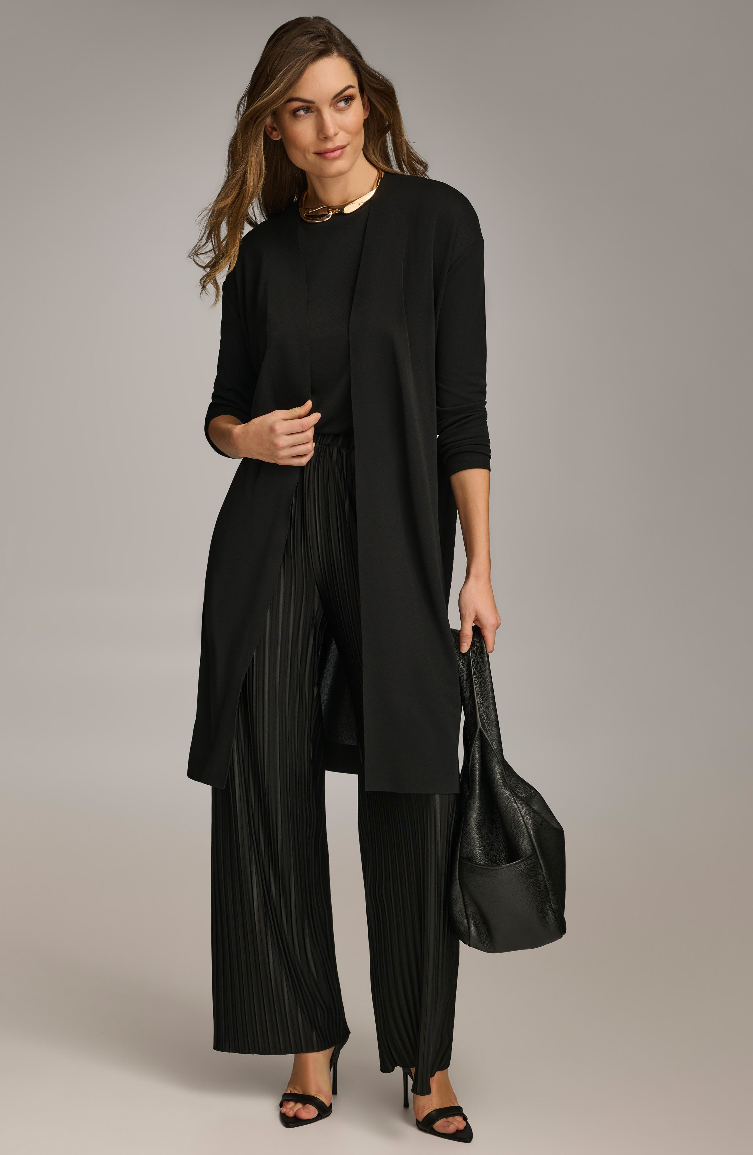 long black dress with cardigan What to Wear a Black Dress with?  GOELIA