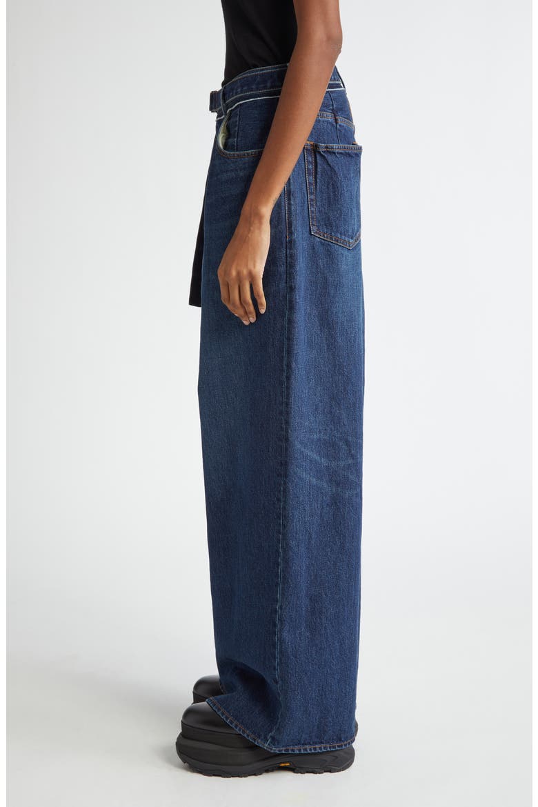 Belted Wide Leg Jeans, Alternate, color, BLUE 401