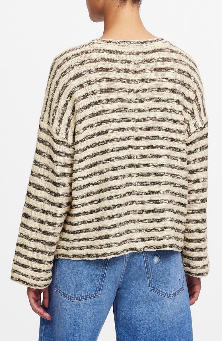 Madewell Stripe Crewneck Long Sleeve T-Shirt, Alternate, color, Natural