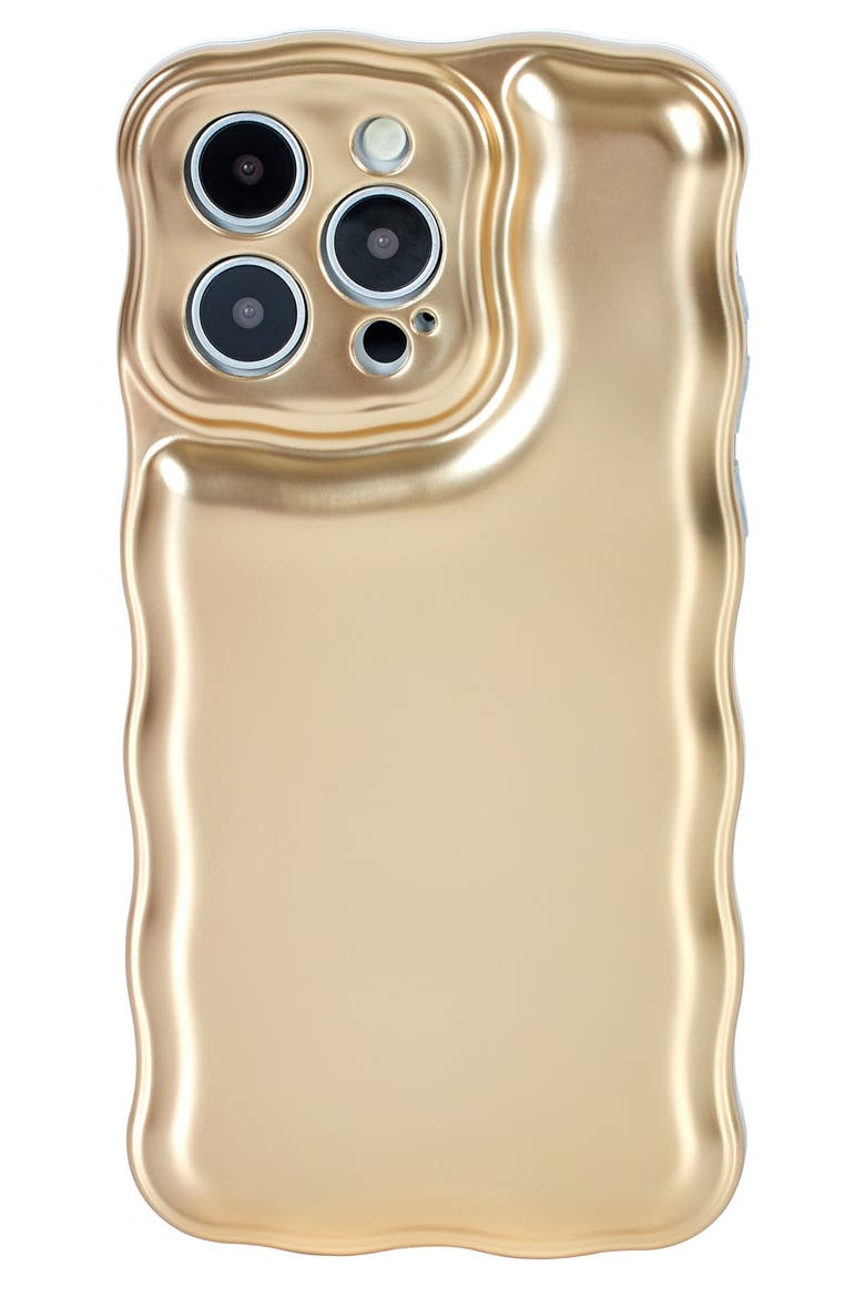 Wavy Cushion iPhone 14 Pro Case, Main, color, GOLD